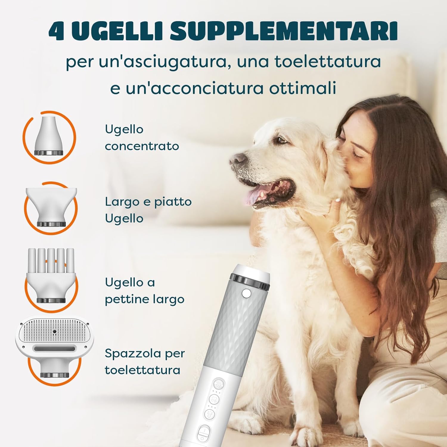 KUUBIA Asciugatore per Cani, Soffiatore per Cani